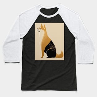 Shiba Inu Dog, Japanese Art, Minimalist Baseball T-Shirt